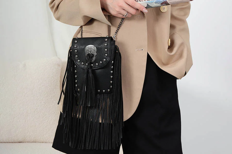 Gothic Skull Fringe Purse