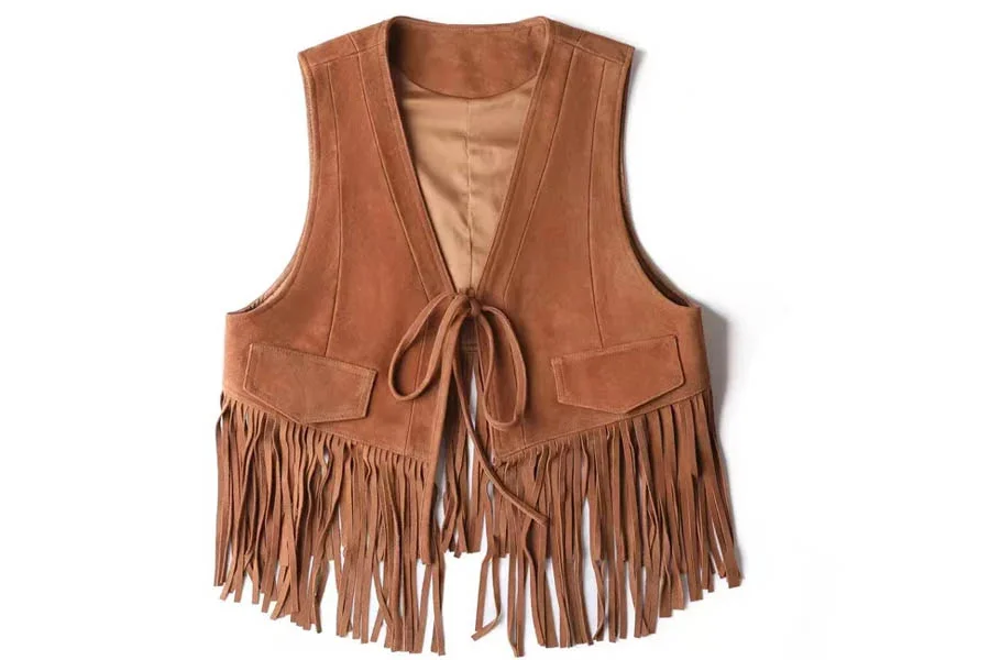 Genuine Suede Tassel Vest for Women